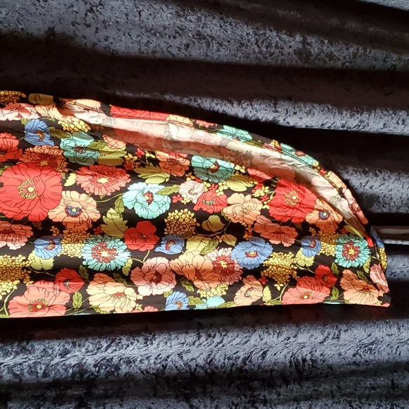 Noble U black and floral rainbow tank sleeveless asymmetrical hem slinky dress - Picture 4 of 7